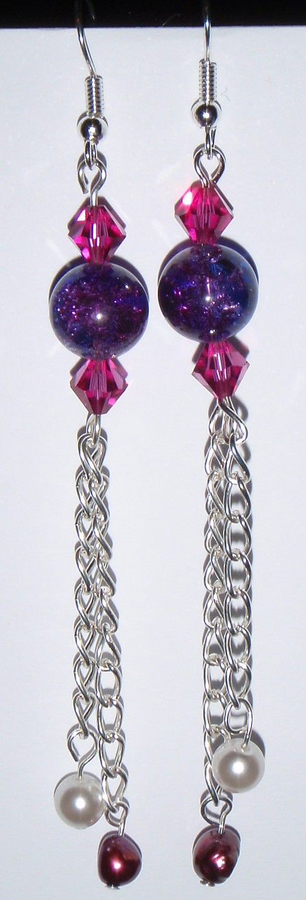 Pink and Purple Earrings