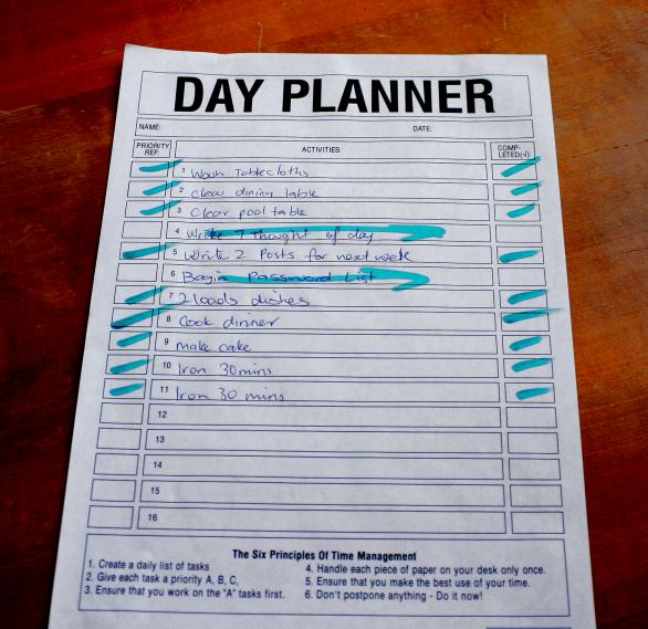 I spoke about the daily planner before, but this is the number one thing